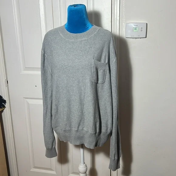 ALEX MILL Cotton Sweater Gray Large - Picture 3 of 8